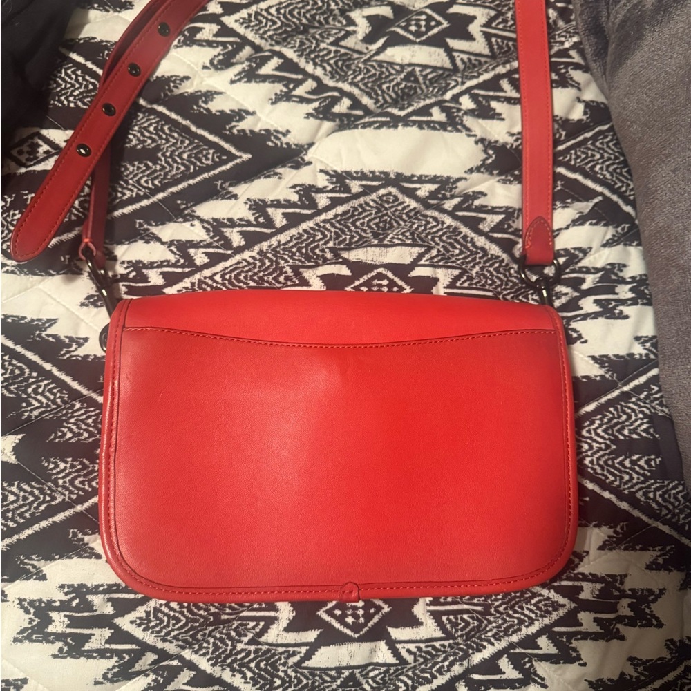 Coach Customized Red Leather Crossbody Bag - Picture 8 of 12